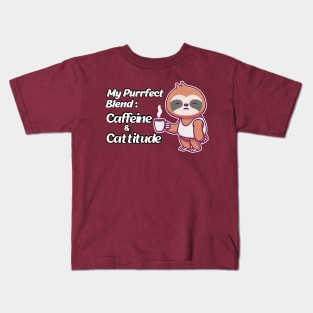 My Purrfect Blend - Caffeine & Cattitude Kids T-Shirt